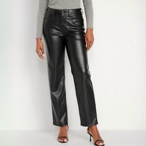 Old Navy Black Faux Leather Boot Cut Pants